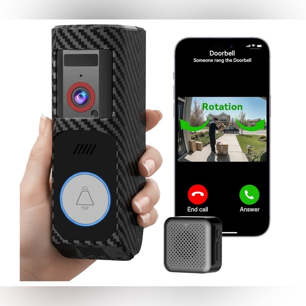 Black Smart Video Doorbell with Camera New Open Box